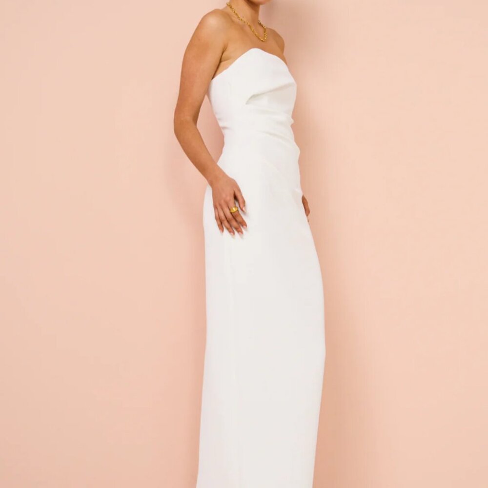 Carolyn Bassett Inspired Manning Cartell Strapless Cream Dress - Picture 4 of 7